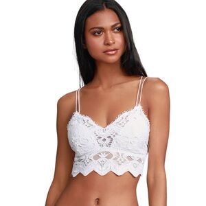 Free People One Ilektra Set of 2 Lace Bralette Black and Cream Size Large #1910